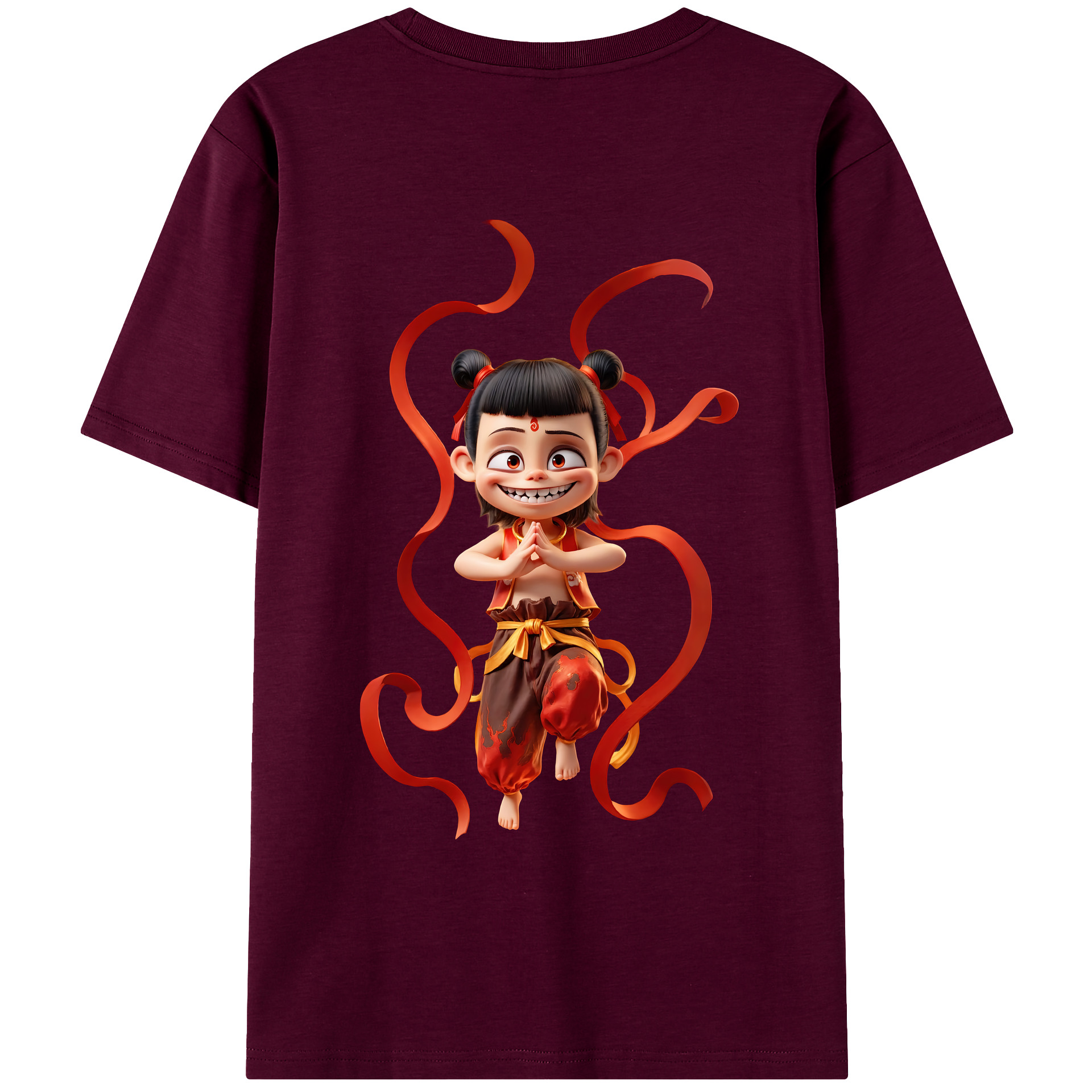 （画像用） Ne Zha 2 ナタ 魔童の大暴れ レディース半袖Tシャツ(バックプリント)